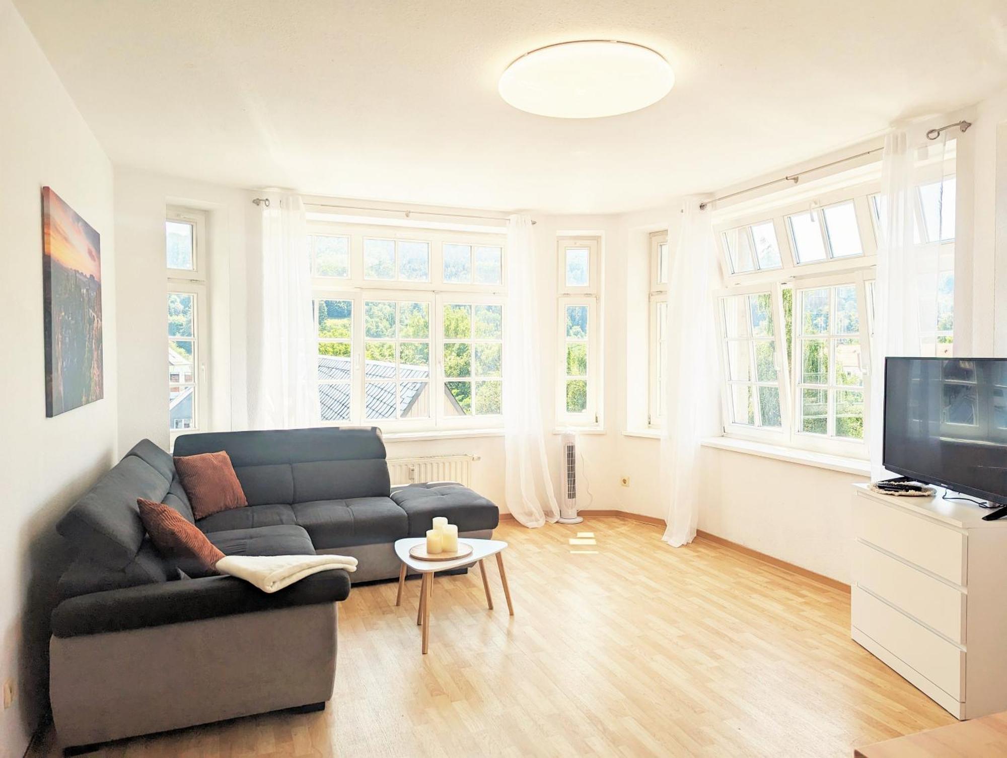 Hw3 - Urlaubsmagie - Helle, Grosse Wohnung Mit Pool Sebnitz Luaran gambar